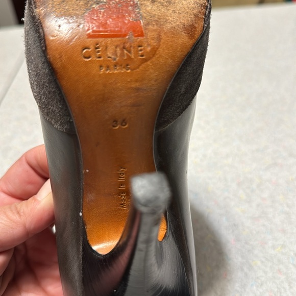 Celine Pumps Leather with Suede Pointed Toe Size 36 / Women’s 6 vintage luxury - Picture 3 of 5